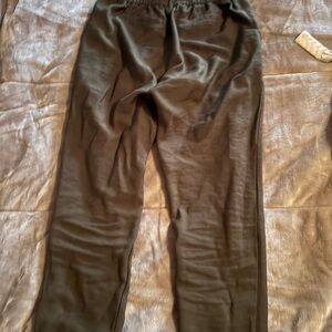 Army green ankle pants